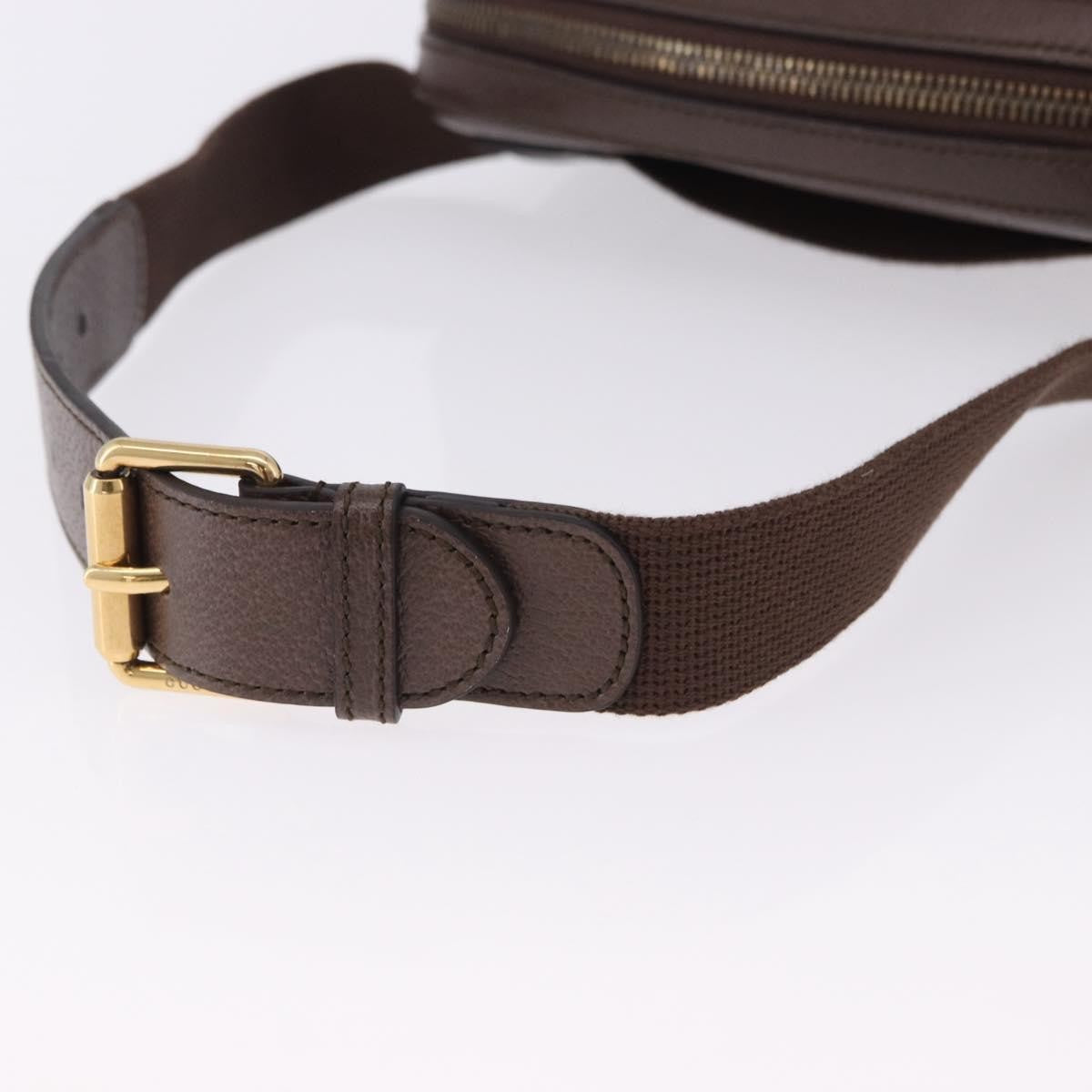 Gucci Aria 100Th Anniversary Belt Printed Leather Brown Leather Clutche & Pouche Bag (Pre-Owned)