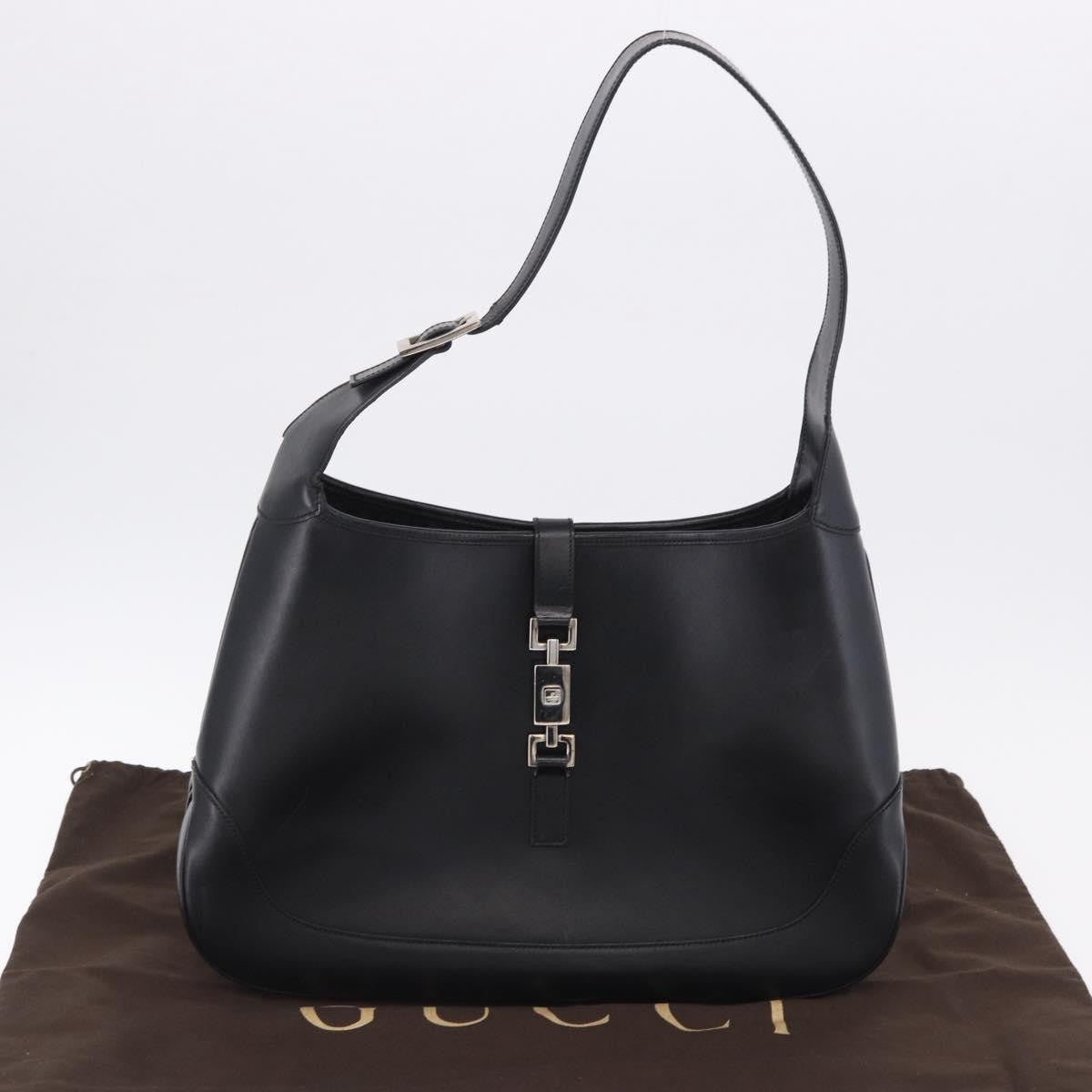Gucci Jackie O Bouvier Hobo Leather Black Leather Shoulder Bag Bag (Pre-Owned)