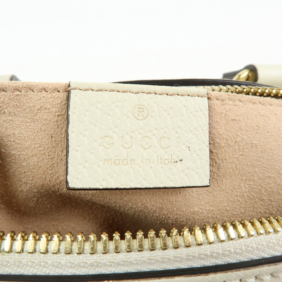 Gucci Ophidia Boston Leather White Leather Handbag (Pre-Owned)