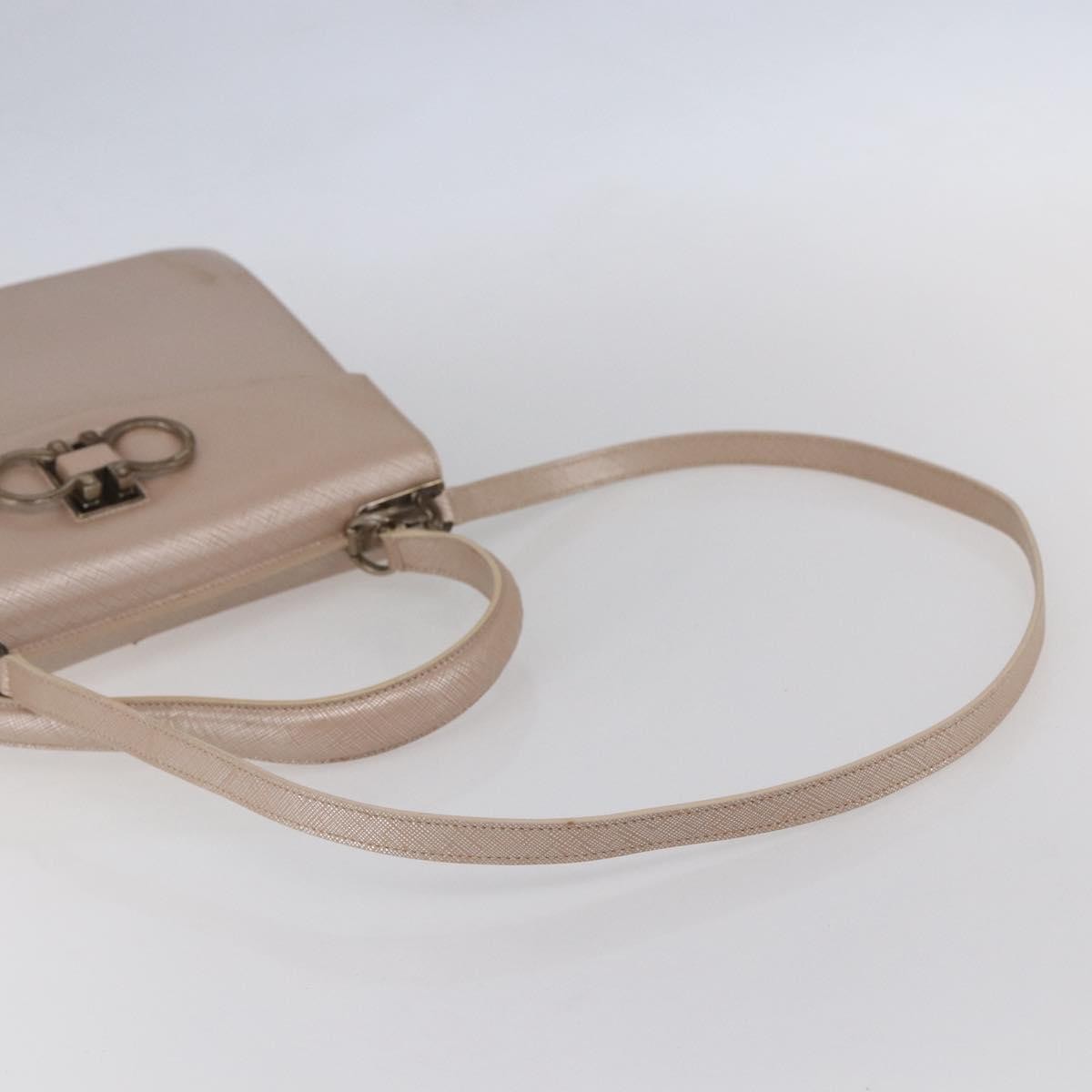 Salvatore Ferragamo Gancini Leather Pink Leather Handbag (Pre-Owned)
