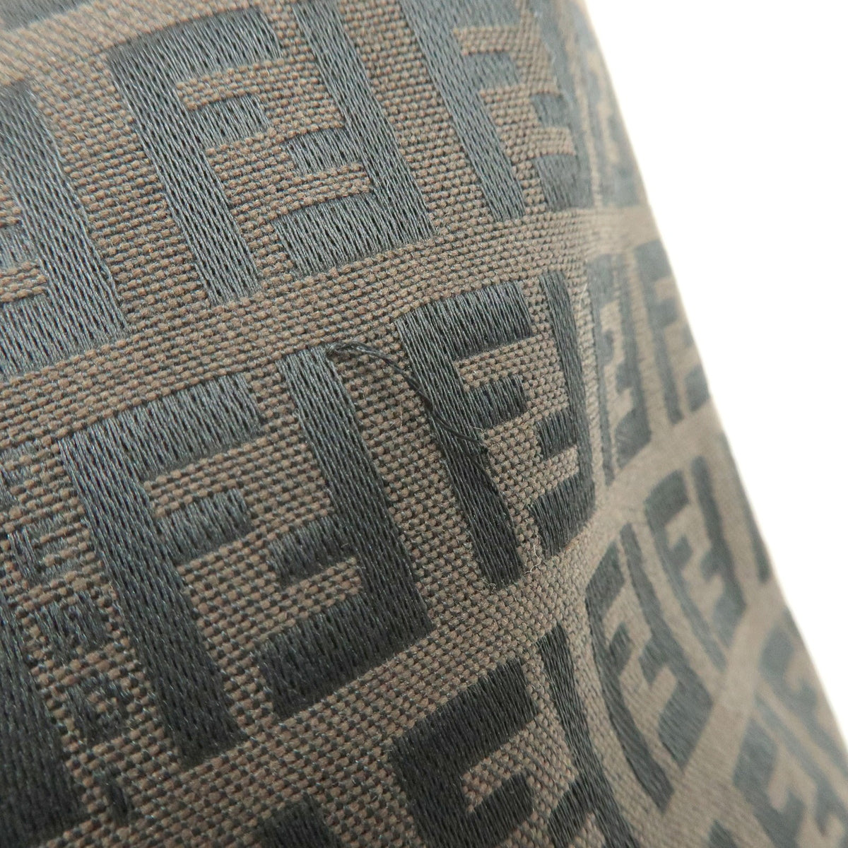 Fendi Shoulder Zucchino Canvas Brown Canvas Shoulder Bag Bag (Pre-Owned)