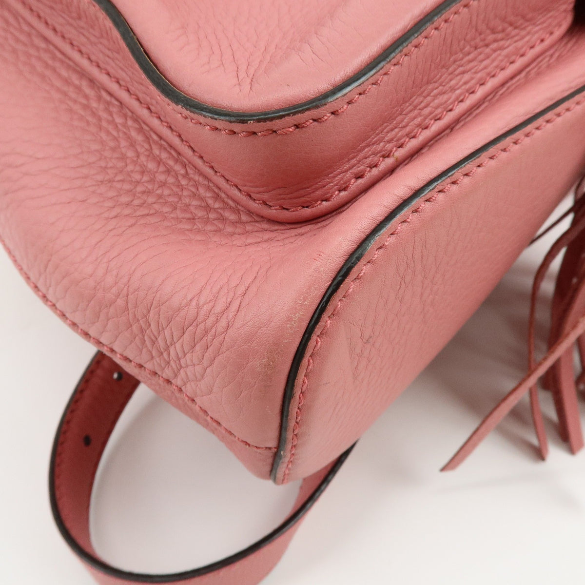 Gucci Bamboo Tassel Leather Pink Leather Backpack Bag (Pre-Owned)