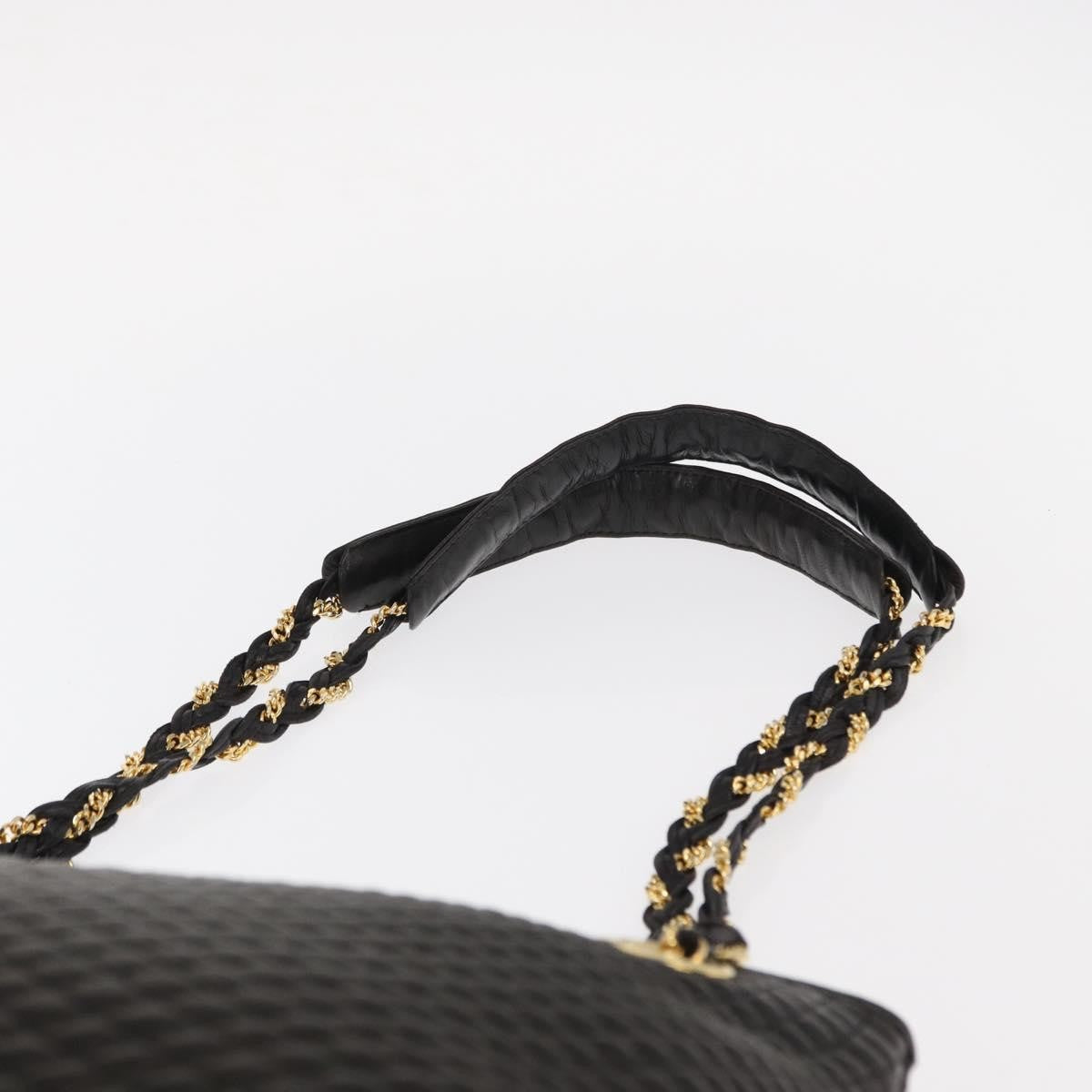 Bally Vintage Chain Quilted Leather Black Leather Shoulder Bag Bag (Pre-Owned)