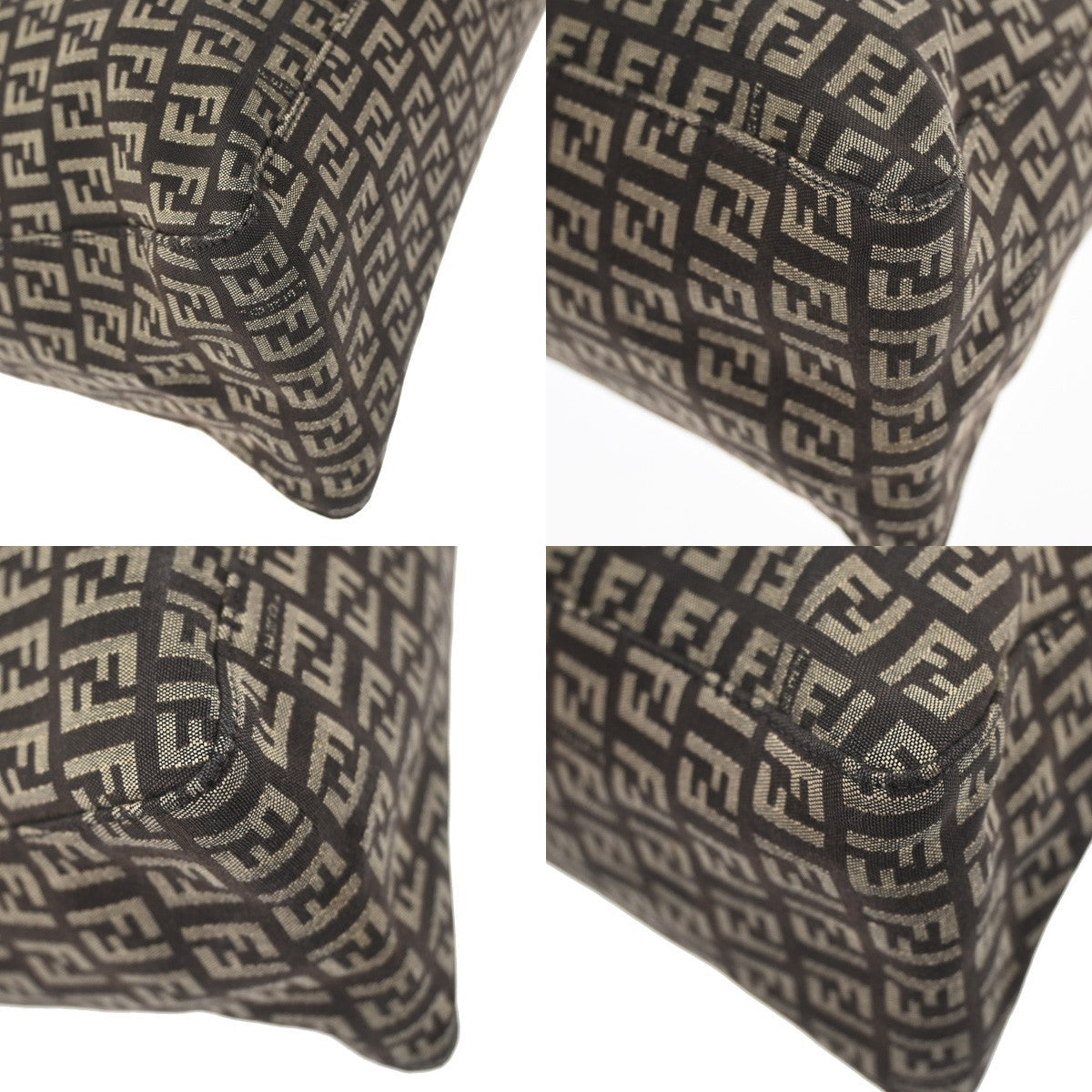 Fendi Shoulder Zucchino Canvas Brown Canvas Shoulder Bag Bag (Pre-Owned)
