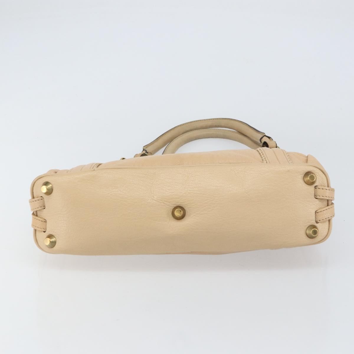 Chloe Vintage Leather Beige Leather Tote Bag Bag (Pre-Owned)