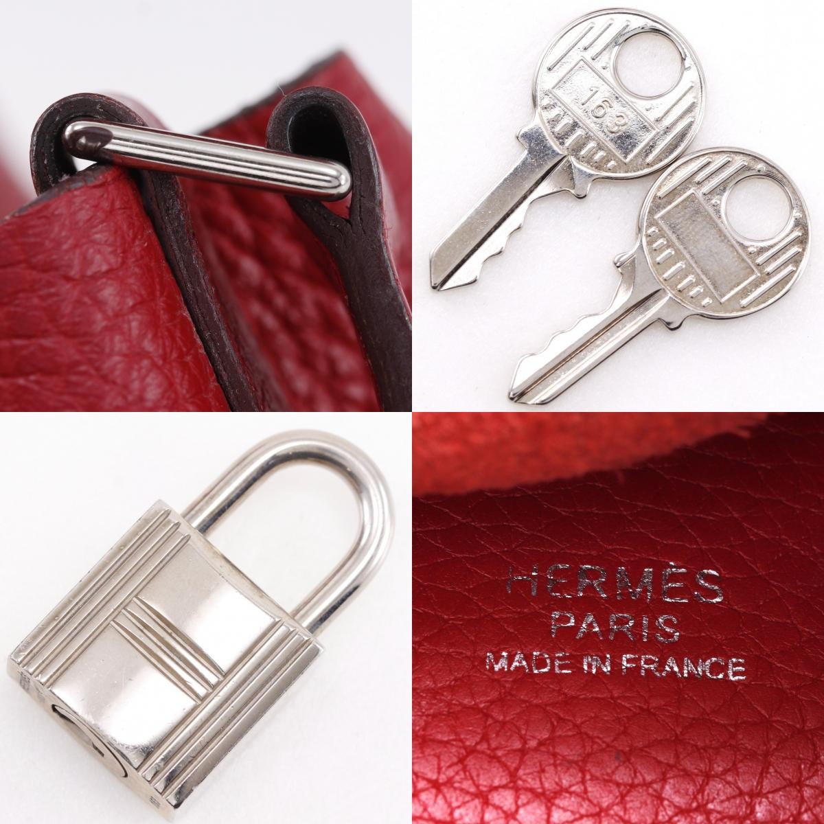 Hermes Picotin Clémence Red Leather Handbag (Pre-Owned)