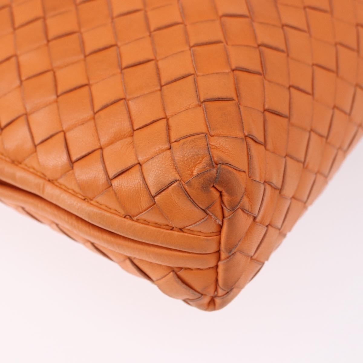 Bottega Veneta Nodini Intrecciato Nappa Orange Leather Shoulder Bag Bag (Pre-Owned)