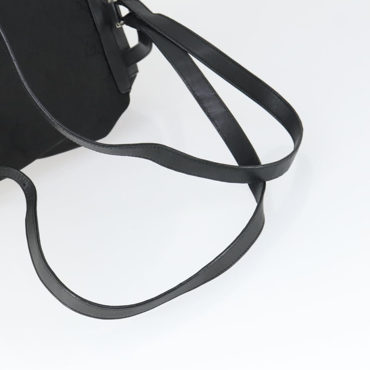 Gucci Vintage Jackie Gg Canvas And Leather Black Canvas Backpack Bag (Pre-Owned)