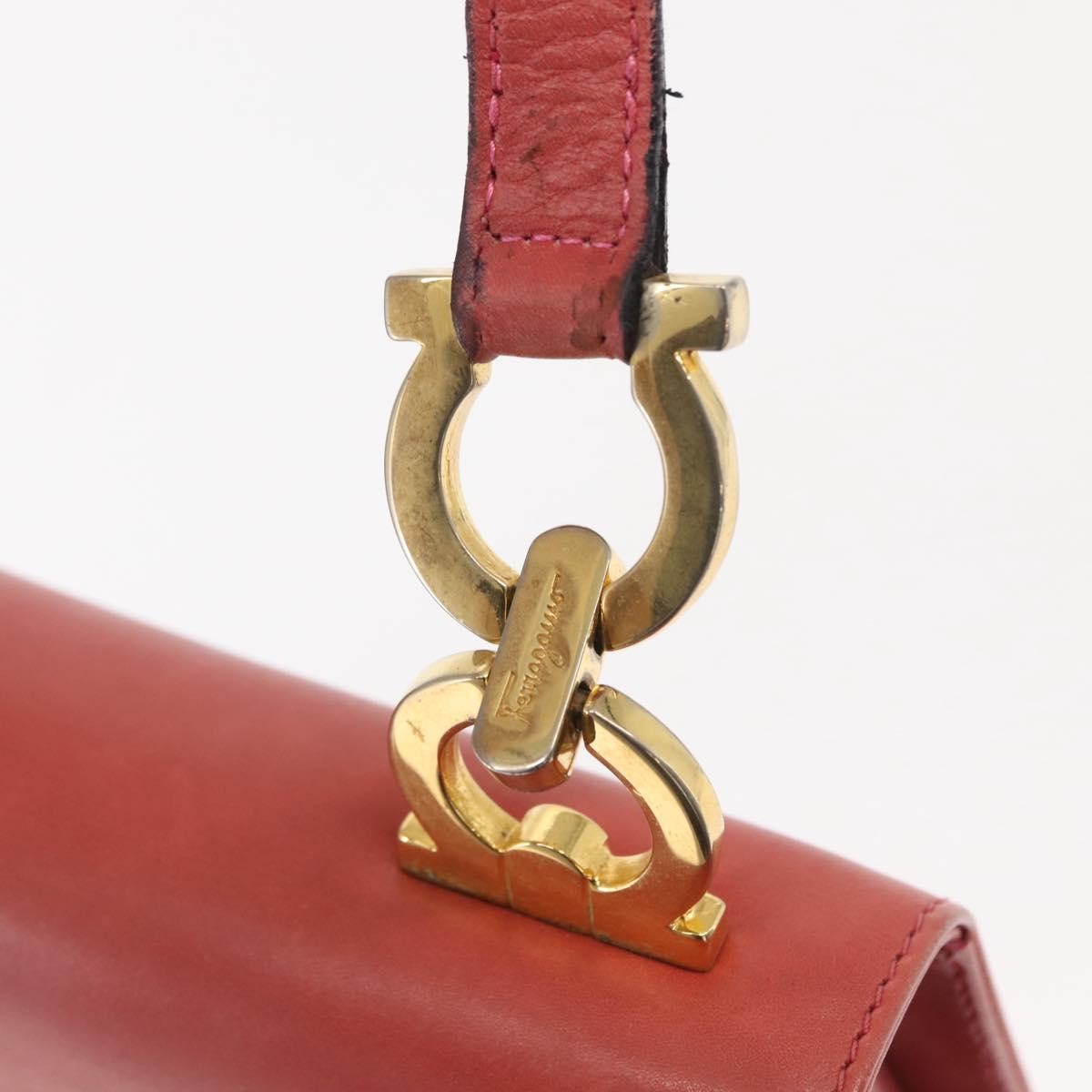 Salvatore Ferragamo Gancini Leather Pink Leather Shoulder Bag Bag (Pre-Owned)