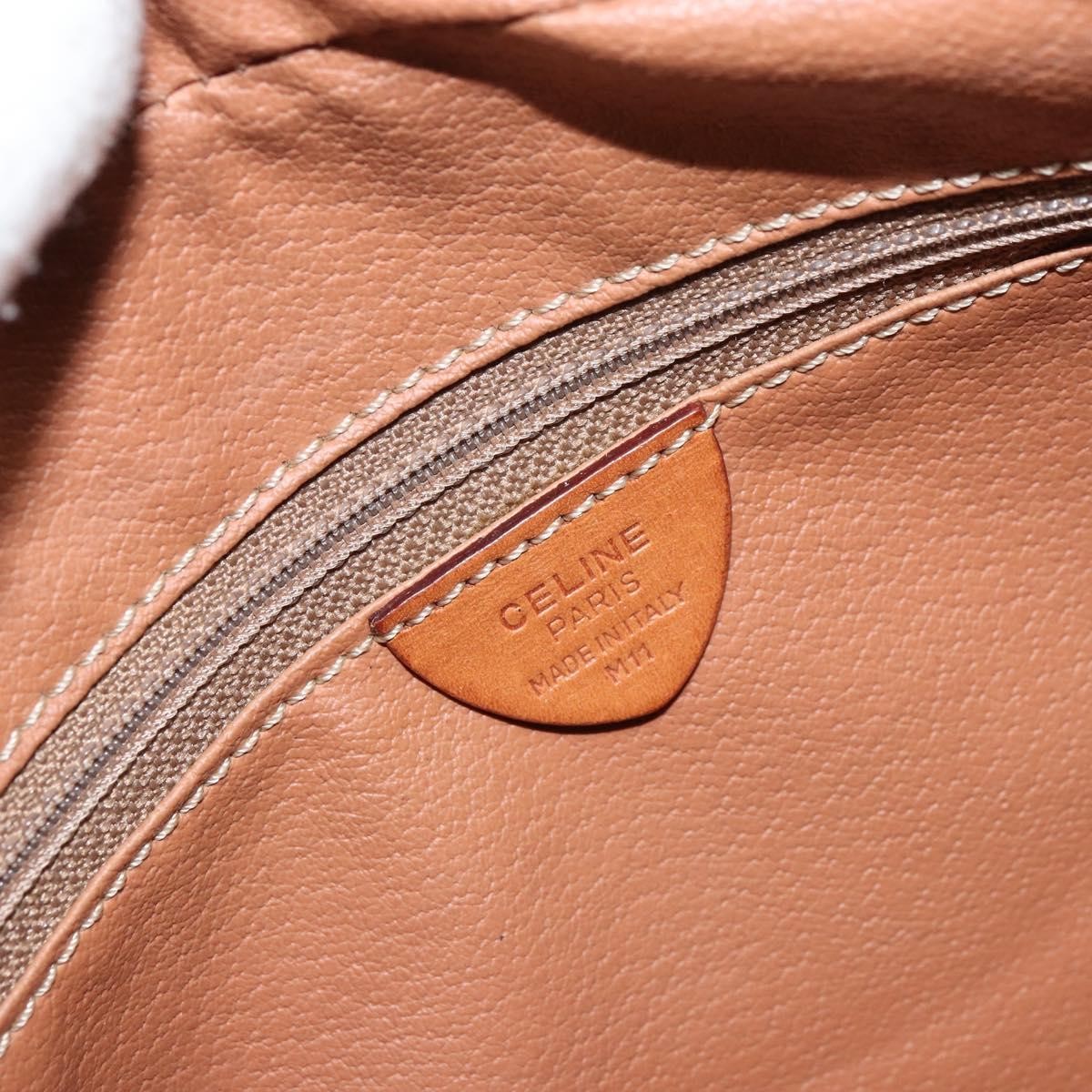 Celine Vintage Macadam Canvas And Leather Brown Canvas Shoulder Bag Bag (Pre-Owned)