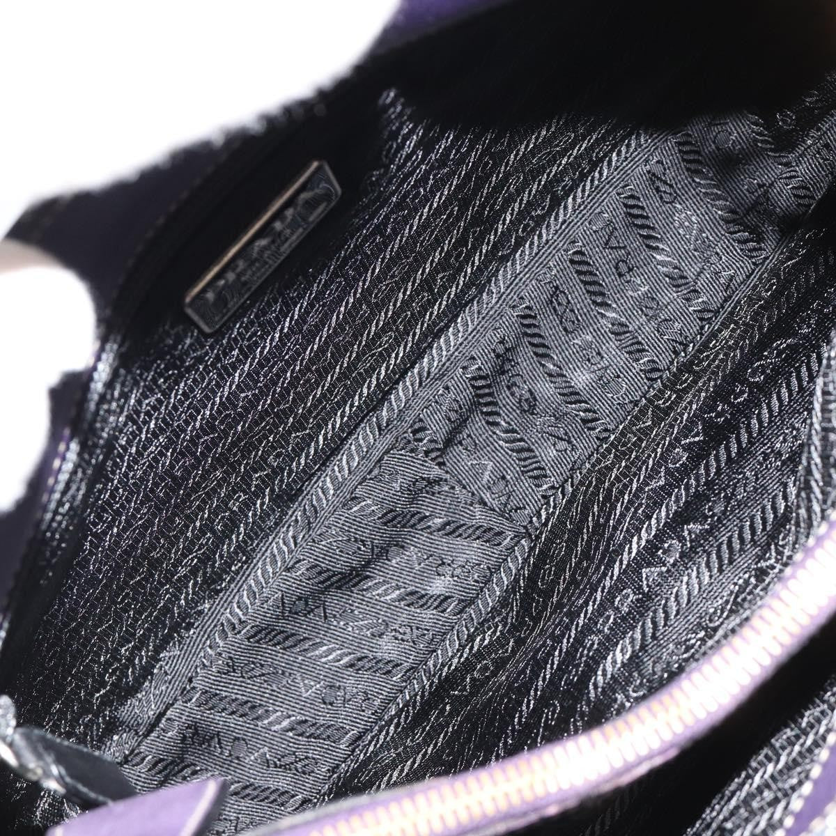 Prada Chain Leather Purple Leather Handbag (Pre-Owned)