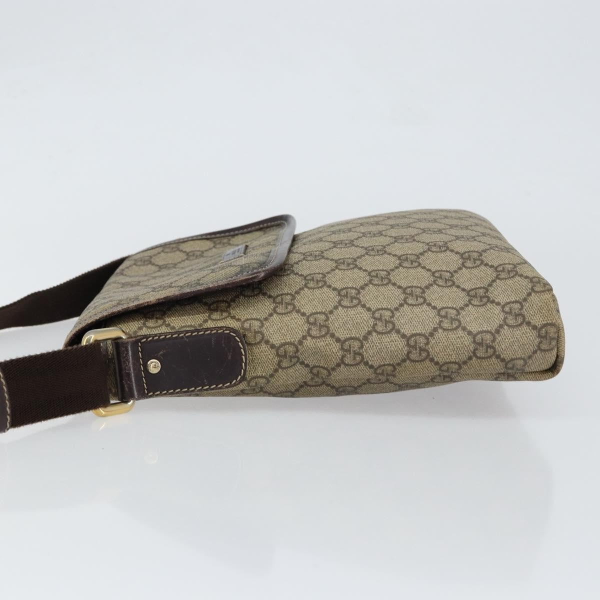 Gucci Flap Messenger Gg Coated Canvas Beige Pvc Shoulder Bag Bag (Pre-Owned)