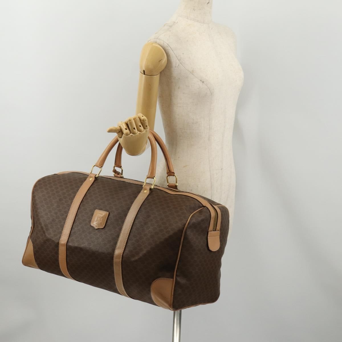 Celine Vintage Canvas Brown Canvas Travel Bag Bag (Pre-Owned)