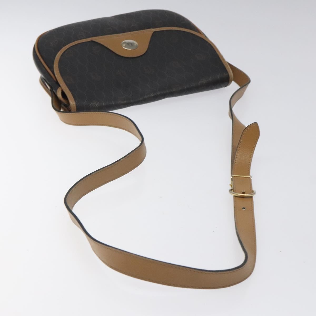 Christian Dior Vintage Honeycomb Flap Coated Canvas Black Canvas Shoulder Bag Bag (Pre-Owned)