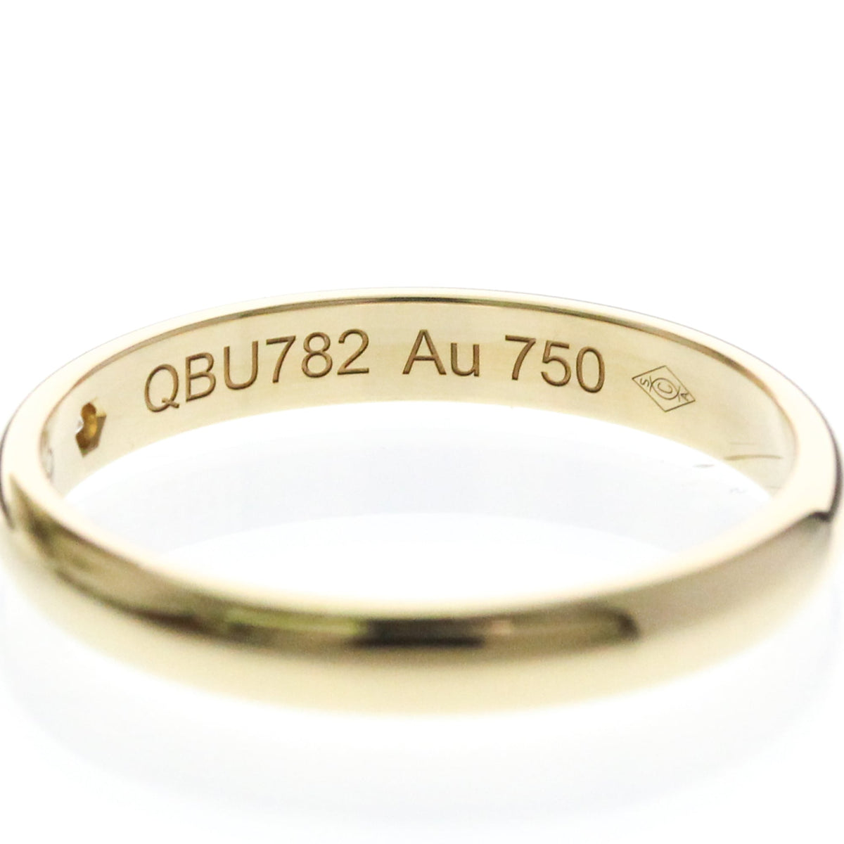 Cartier 1895 Wedding Band 18K Rose Gold With Diamond Gold Yellow_Gold Ring Jewelry (Pre-Owned)