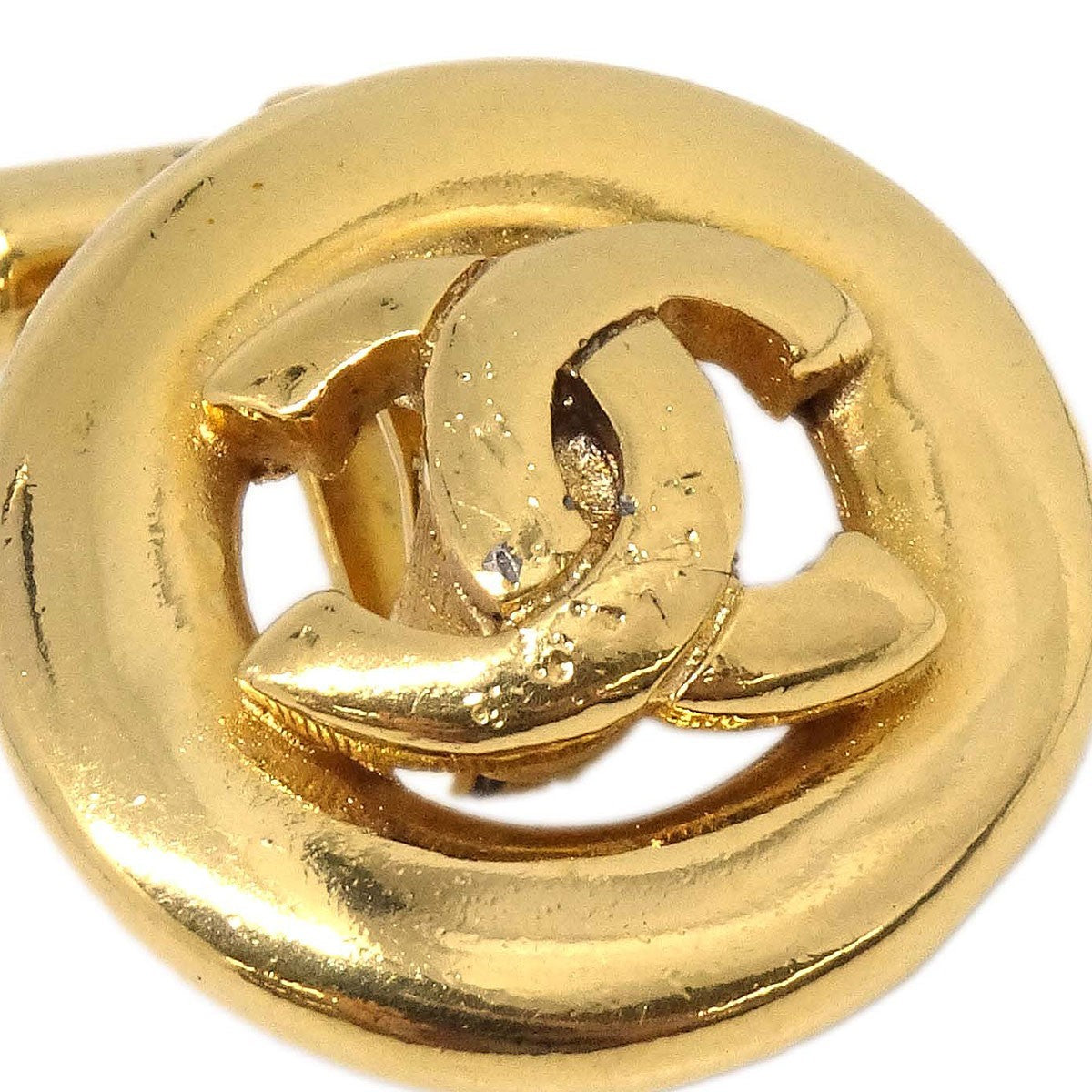 Chanel Logo Button Metal Gold Gold_Plated Cufflinks Jewelry (Pre-Owned)