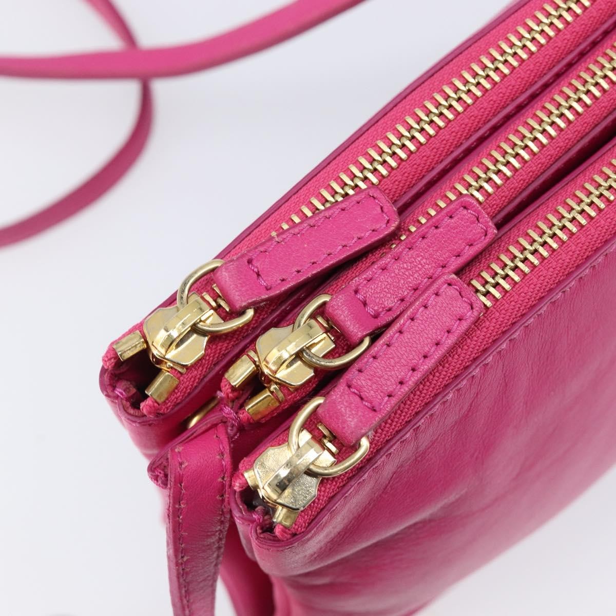 Celine Trio Leather Pink Leather Crossbody Bag Bag (Pre-Owned)