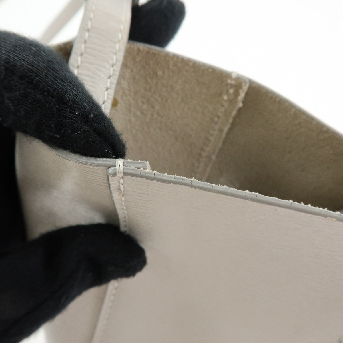 Celine Vertical Cabas Leather Beige Leather Tote Bag Bag (Pre-Owned)
