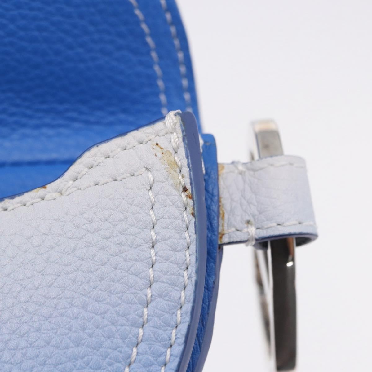 Christian Dior Saddle Wristlet Clutch Leather Blue Leather Clutche & Pouche Bag (Pre-Owned)