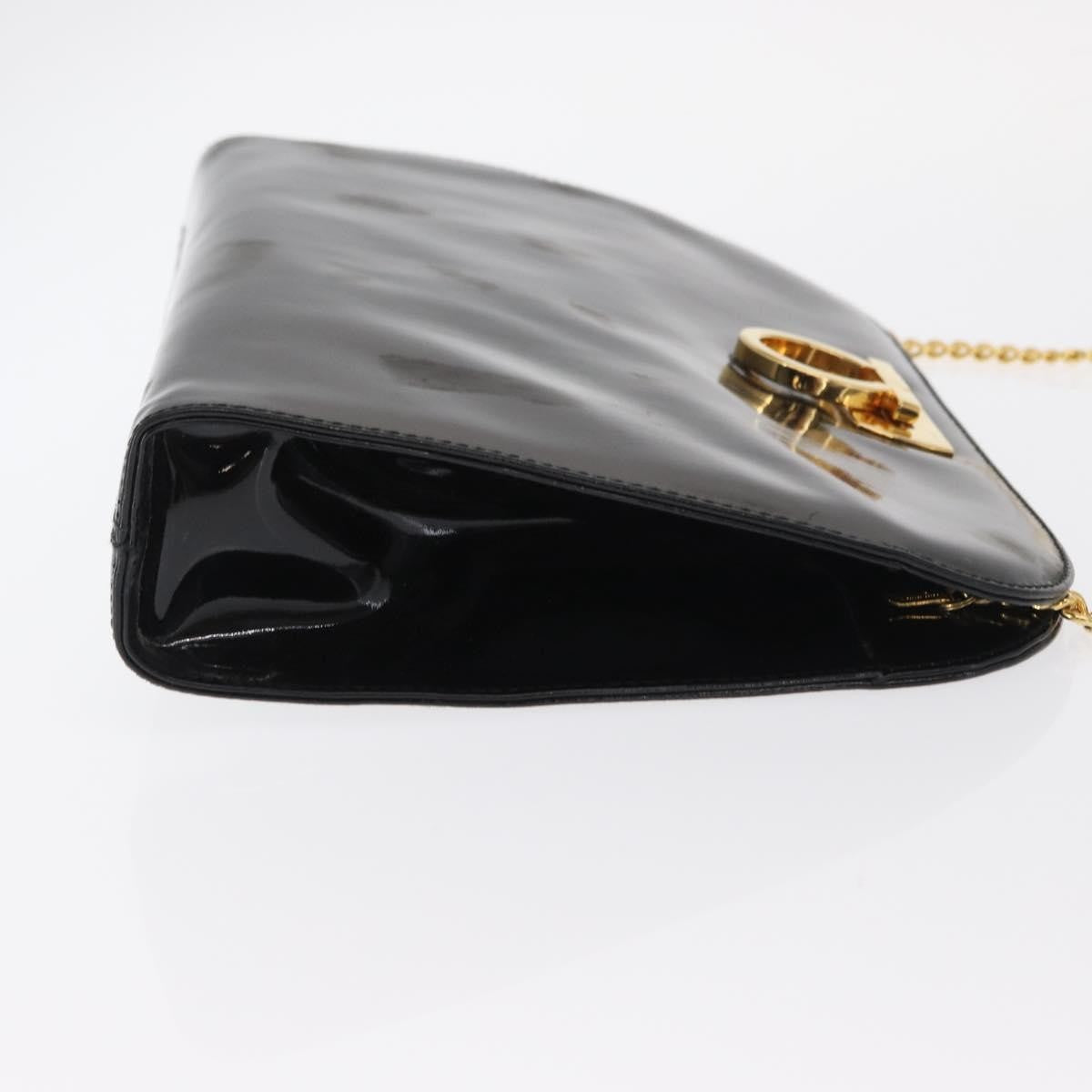 Salvatore Ferragamo Vintage Gancini Chain Patent Leather Black Patent_Leather Shoulder Bag Bag (Pre-Owned)