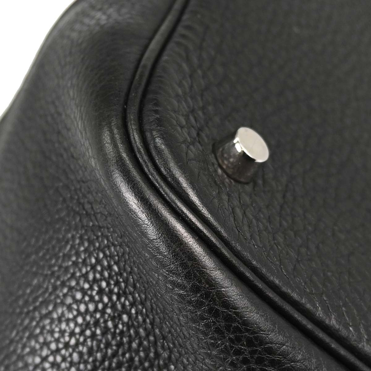 Hermes Picotin Clemence Black Leather Handbag (Pre-Owned)