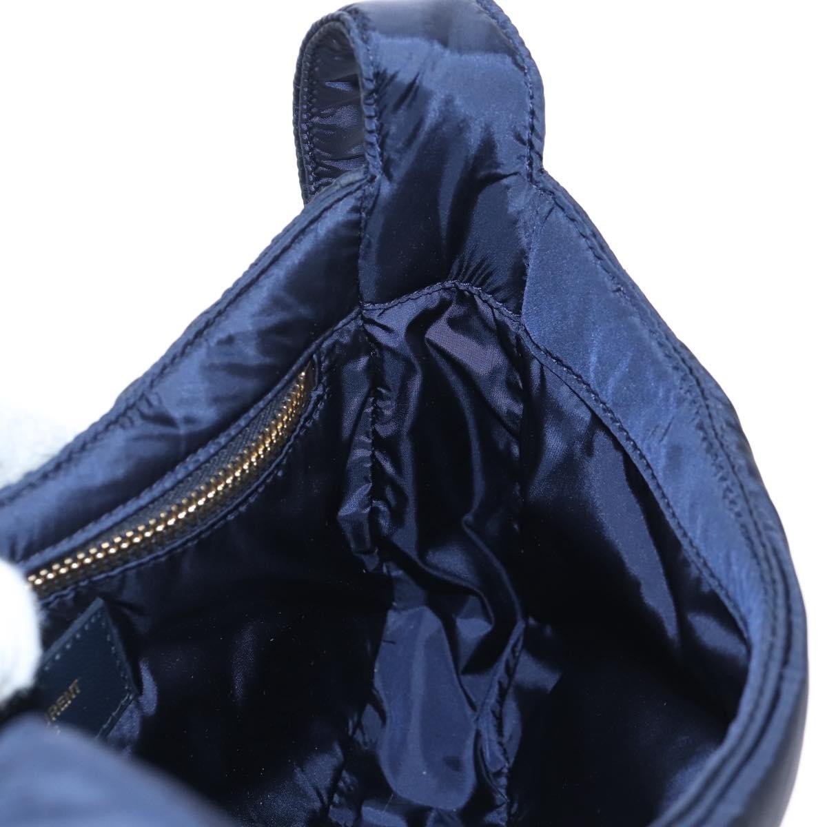 Saint Laurent Le 5 A 7 Hobo Nylon Navy Nylon Shoulder Bag Bag (Pre-Owned)
