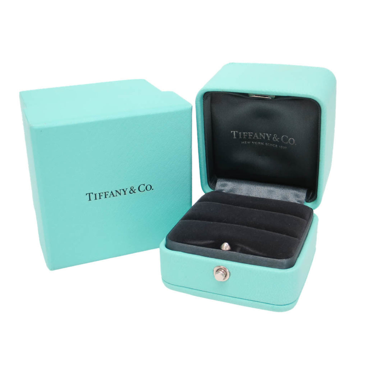 Tiffany & Co. T Wire 18K White Gold With Diamonds Silver White_Gold Ring Jewelry (Pre-Owned)