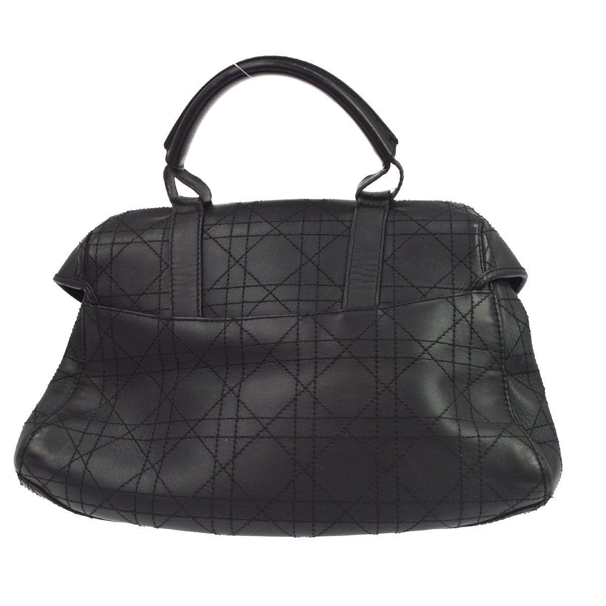 Christian Dior Cannage Leather Black Leather Shoulder Bag Bag (Pre-Owned)