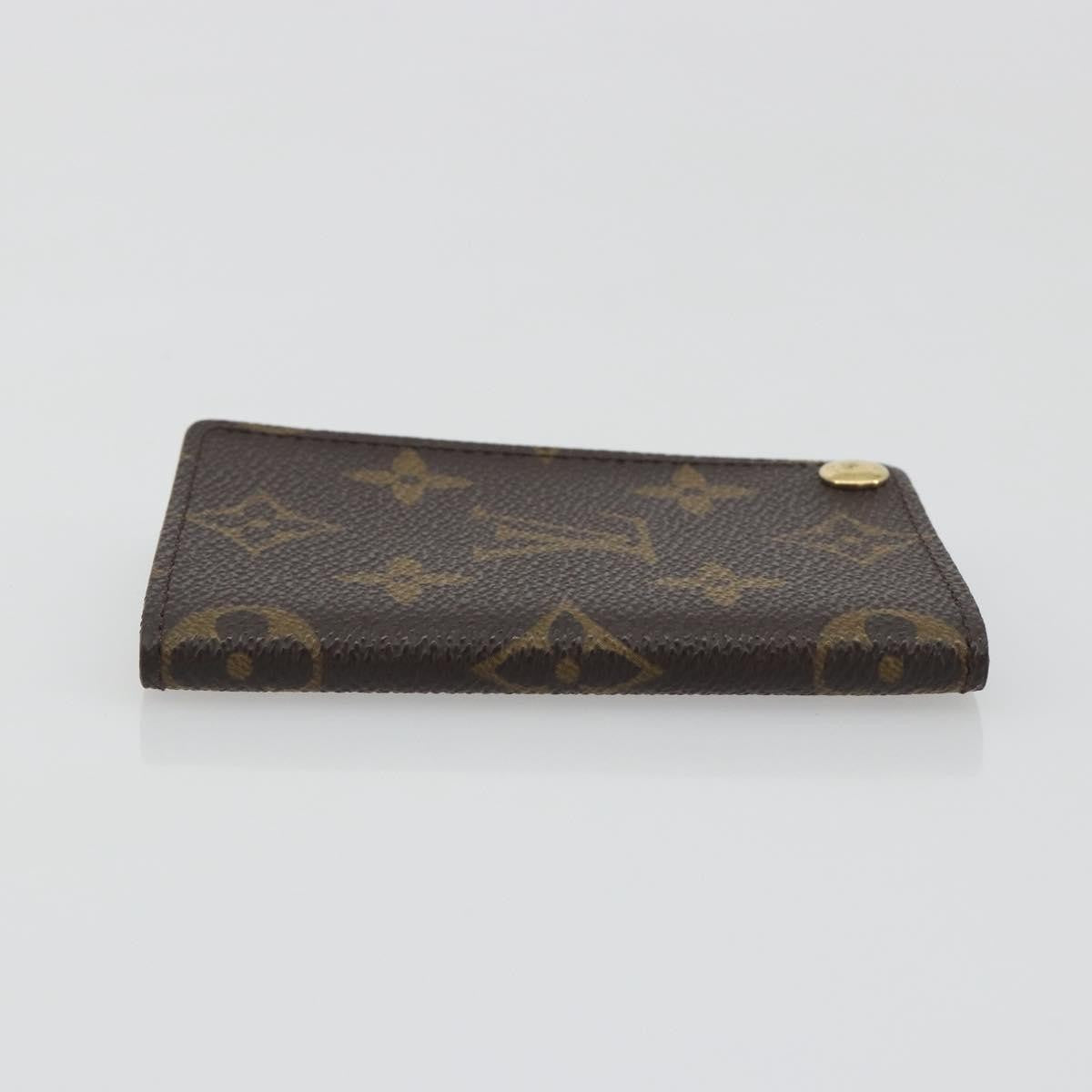 Louis Vuitton Porte Cartes Pression Card Case Monogram Canvas Brown Canvas Card Holders Accessory (Pre-Owned)