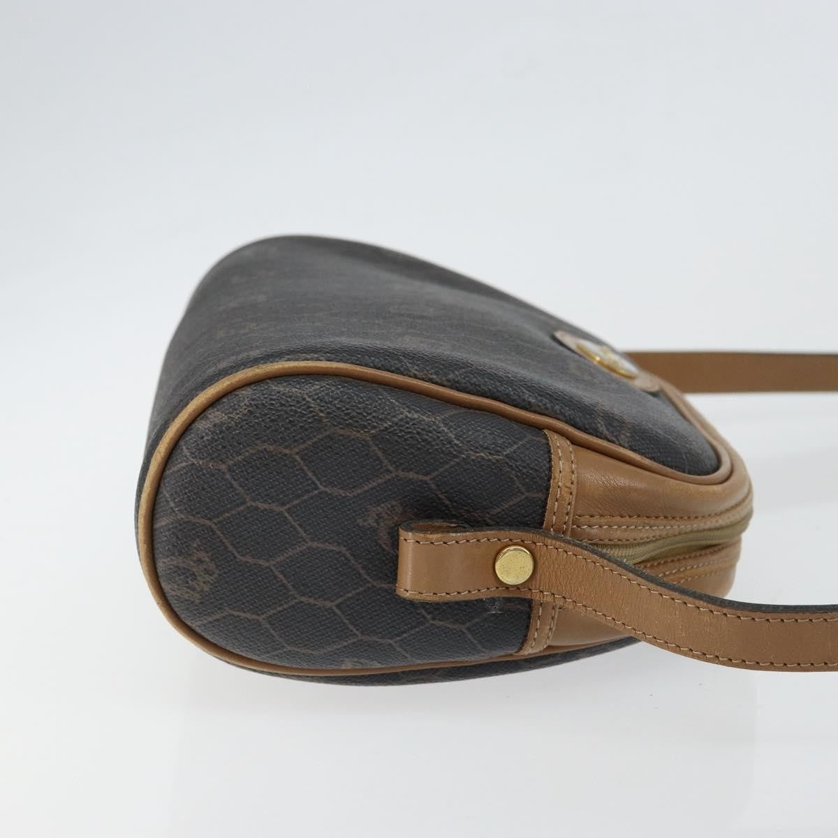 Christian Dior Vintage Honeycomb Zip Coated Canvas Black Canvas Shoulder Bag Bag (Pre-Owned)