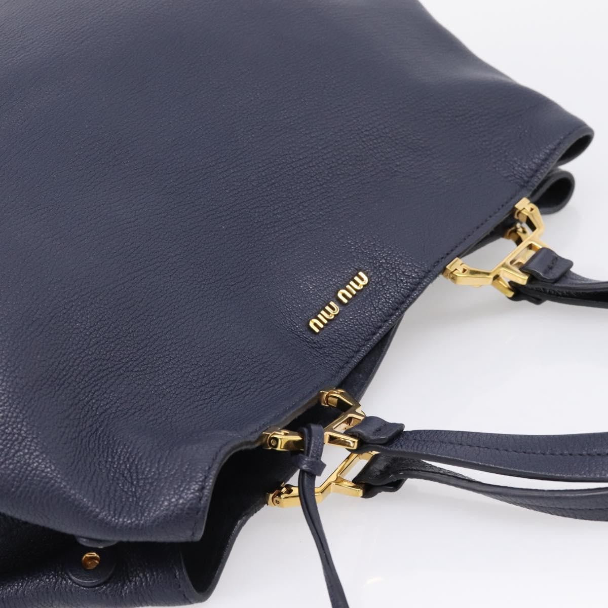 Miu Miu Madras Leather Navy Leather Shoulder Bag Bag (Pre-Owned)