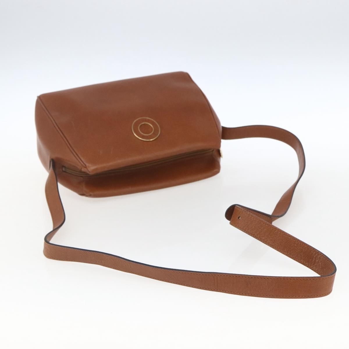 Celine Vintage Circle Logo Leather Brown Leather Shoulder Bag Bag (Pre-Owned)