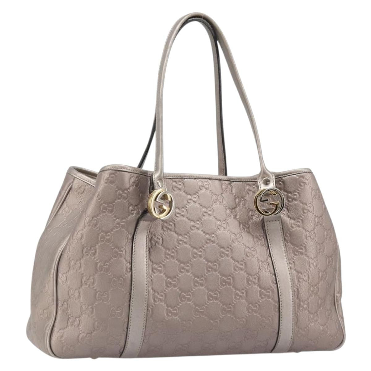 Gucci Twins Tote Guccissima Leather Pink Canvas Tote Bag Bag (Pre-Owned)