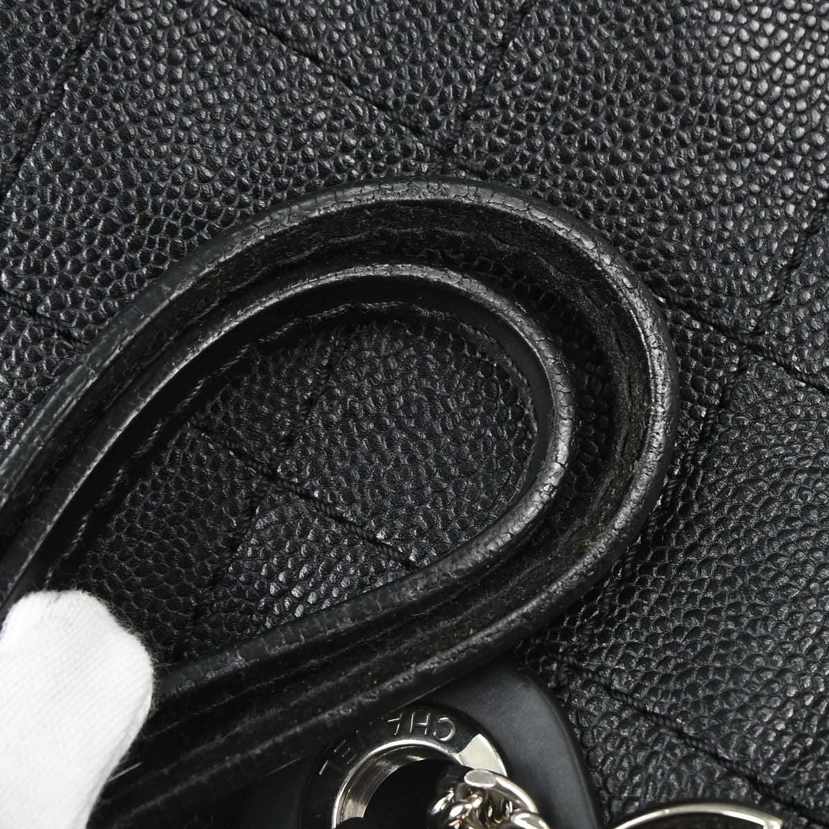 Chanel Fever Tote Quilted Caviar Black Calfskin Tote Bag Bag (Pre-Owned)