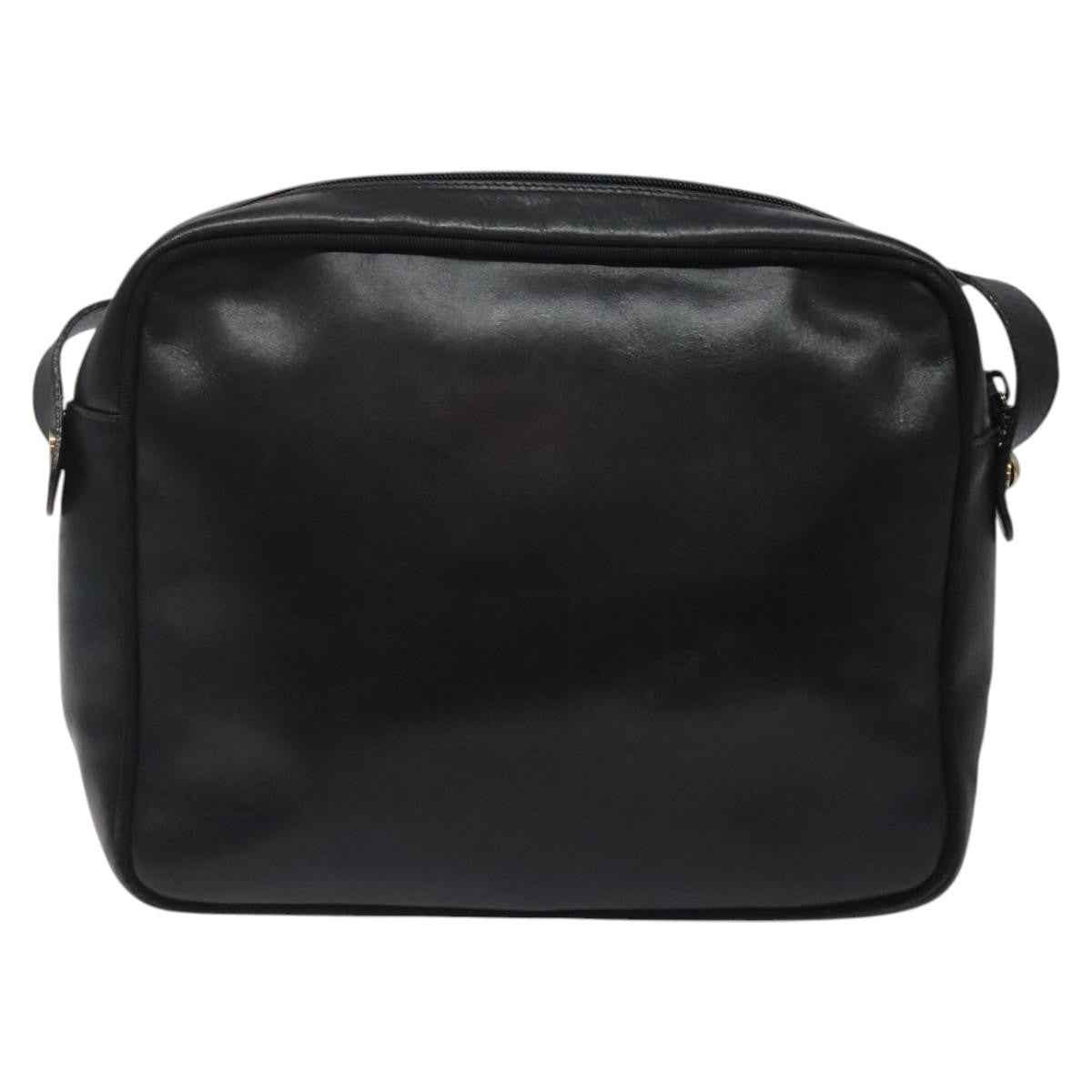 Salvatore Ferragamo Vara Bow Camera Leather Black Leather Shoulder Bag Bag (Pre-Owned)