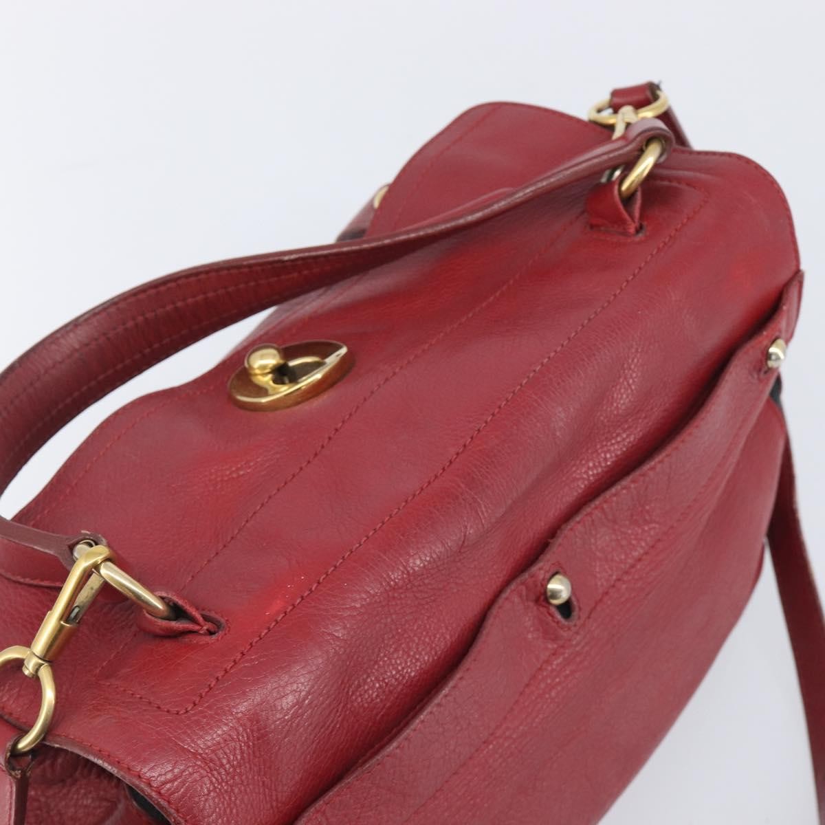 Saint Laurent Muse Two Leather Red Leather Handbag (Pre-Owned)