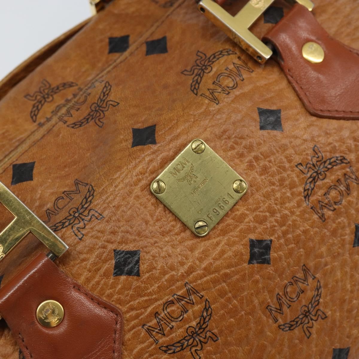 MCM Visetos Canvas And Leather Brown Canvas Handbag (Pre-Owned)