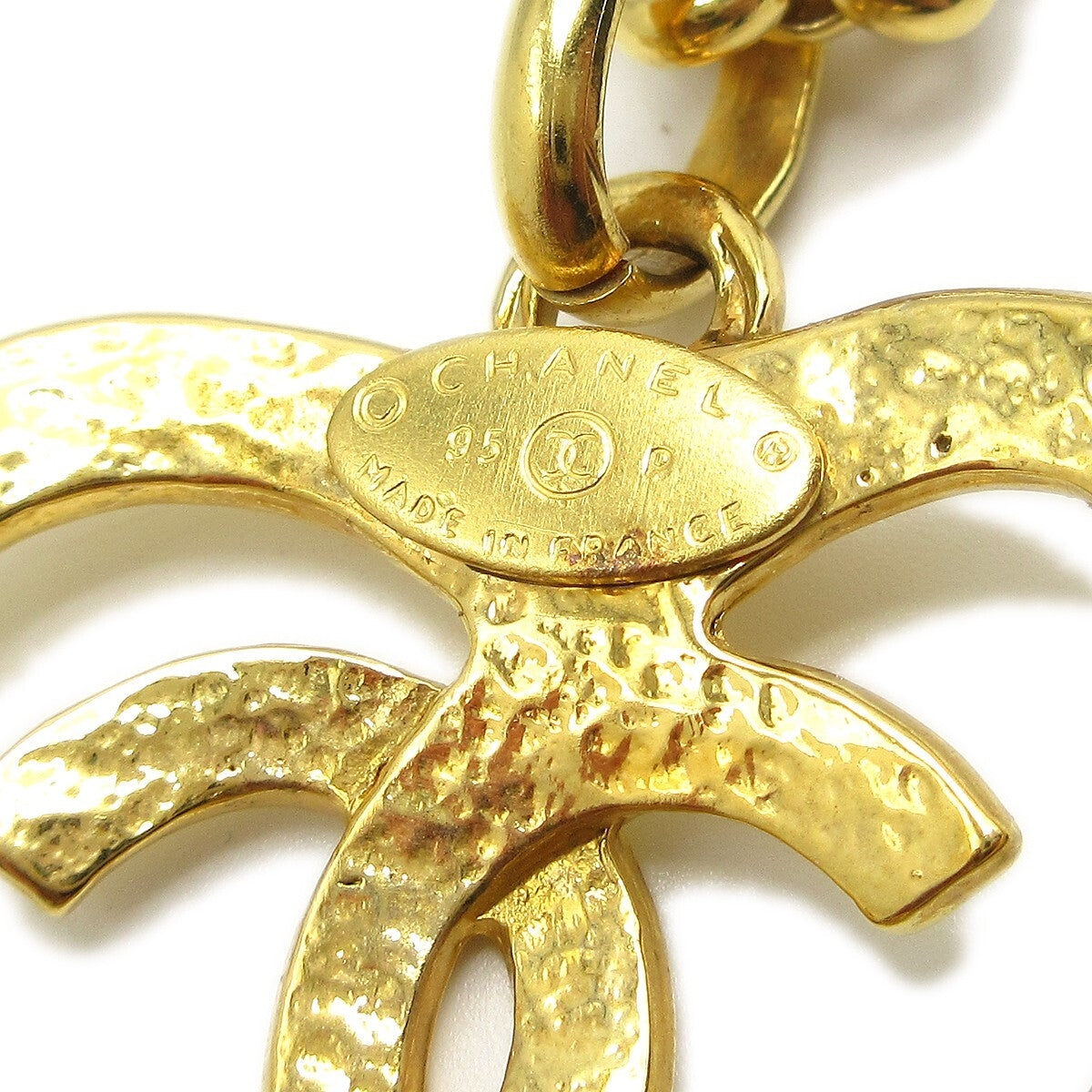 Chanel Cc Heart Pendant Metal Gold Gold_Plated Necklace Jewelry (Pre-Owned)