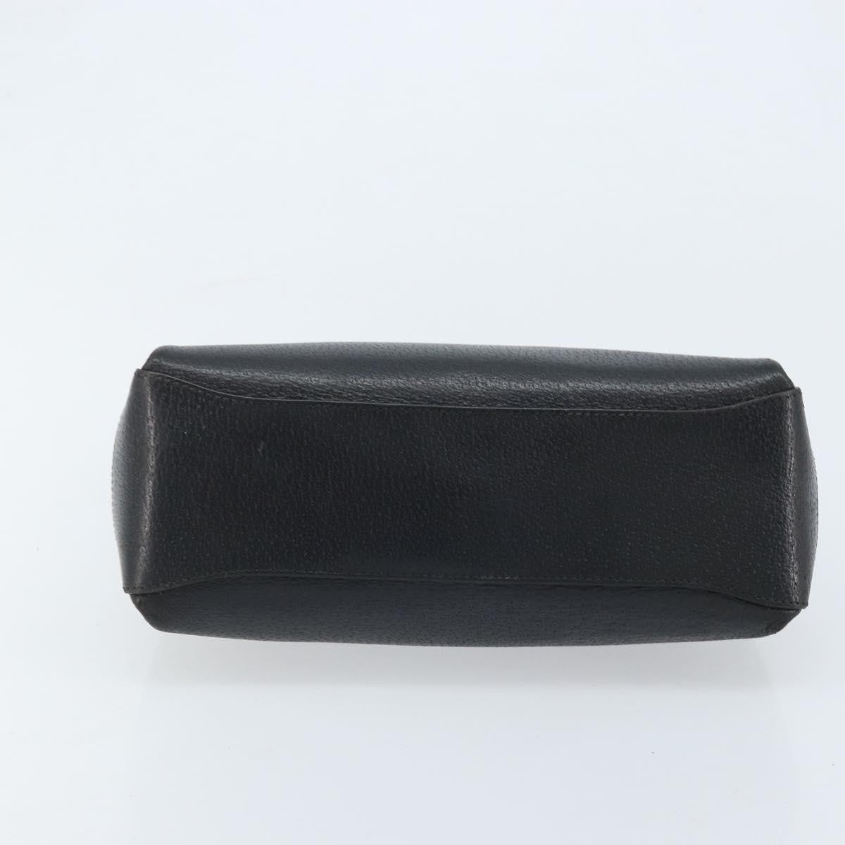 Gucci Vintage Convertible Bamboo Box Leather Black Leather Handbag (Pre-Owned)
