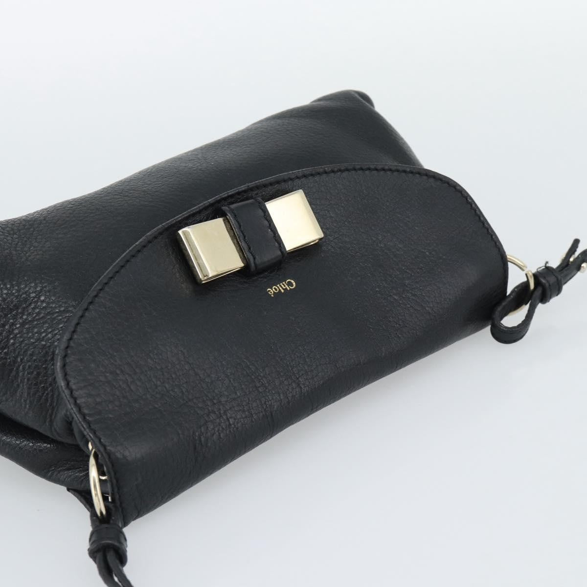 Chloe Lily Leather Black Leather Shoulder Bag Bag (Pre-Owned)
