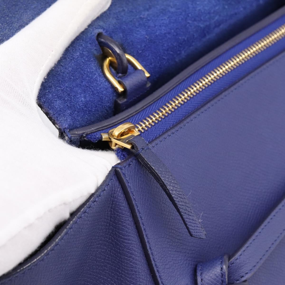 Celine Belt Leather Blue Leather Handbag (Pre-Owned)