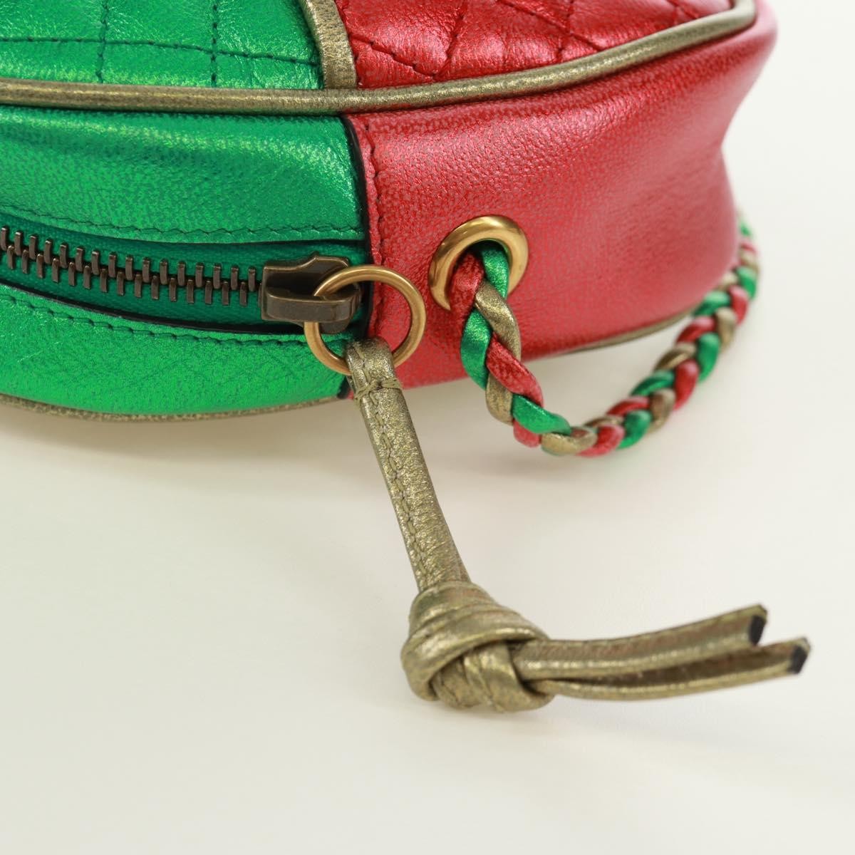 Gucci Trapuntata Camera Quilted Laminated Leather Red Leather Shoulder Bag Bag (Pre-Owned)
