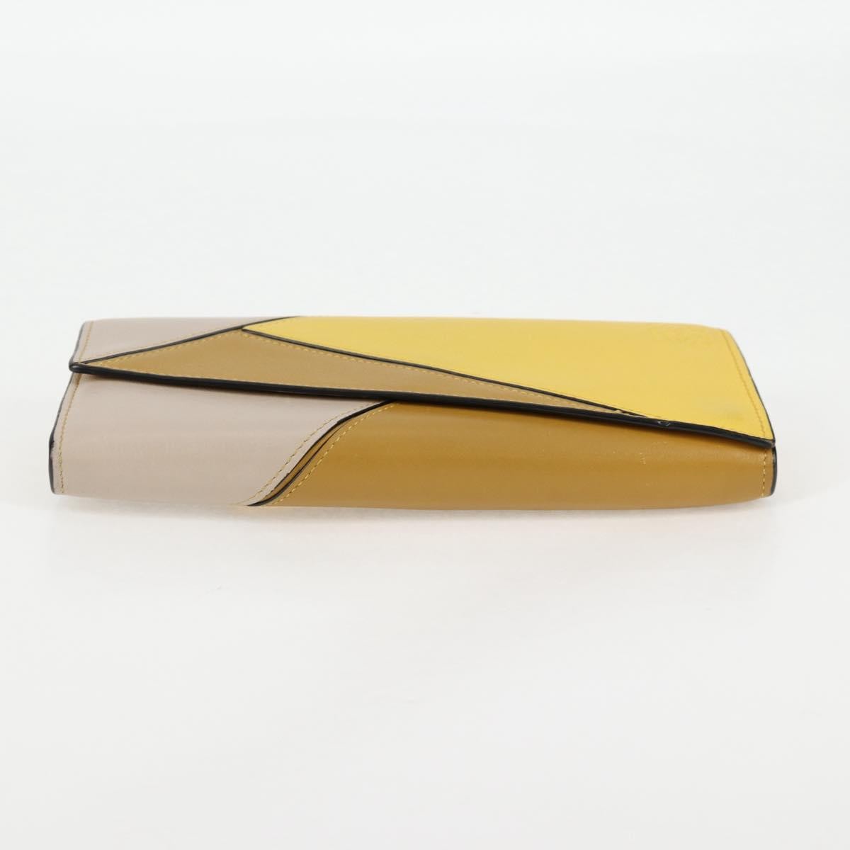 Loewe Puzzle Zip Leather Yellow Leather Wallets Accessory (Pre-Owned)