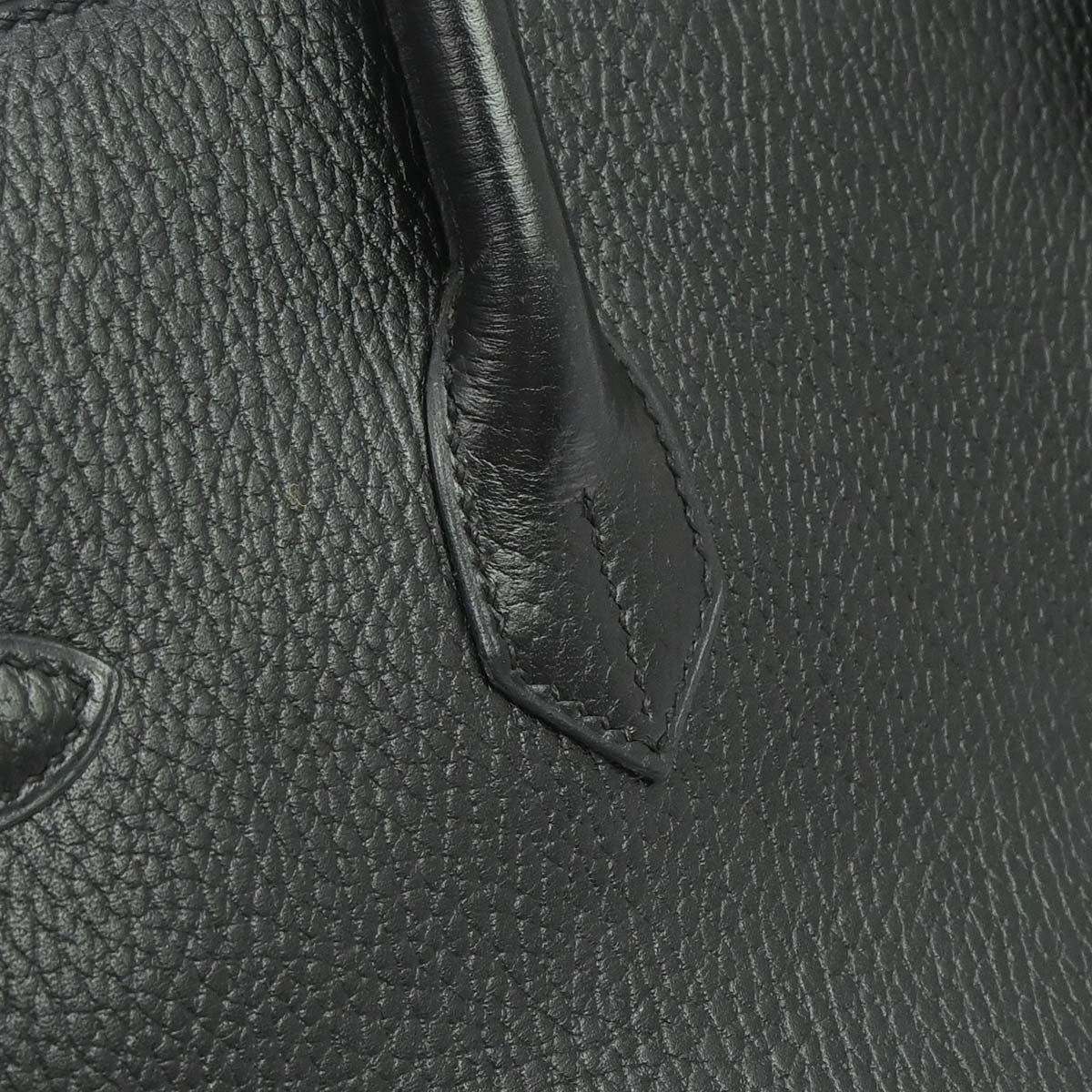 Hermes Birkin Black Ardennes With Gold Hardware Black Leather Handbag (Pre-Owned)