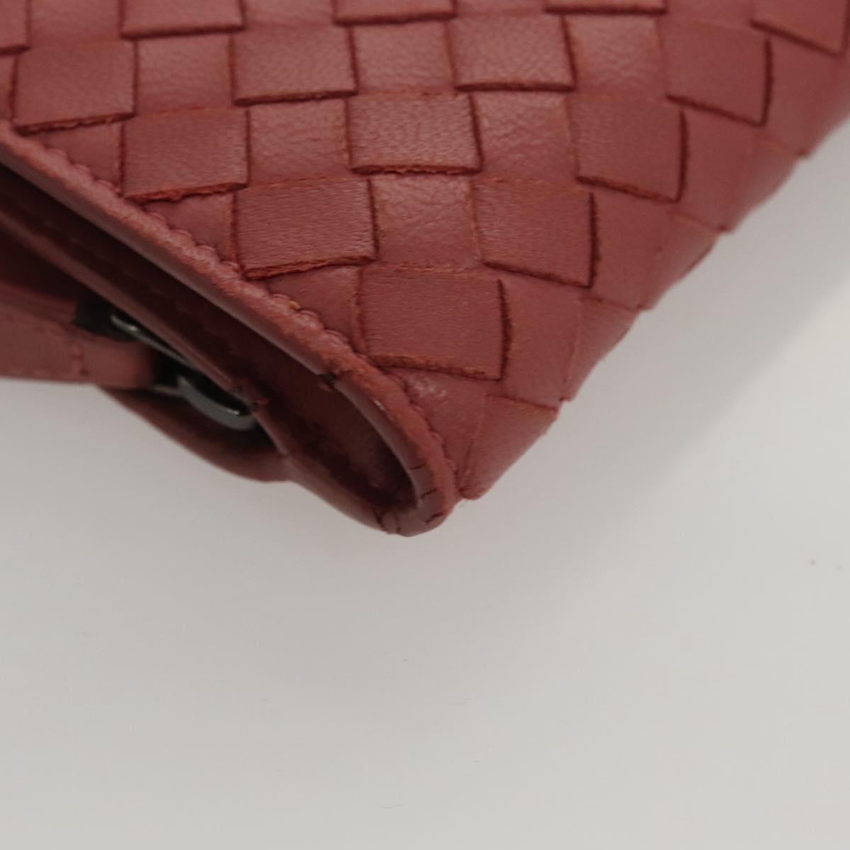 Bottega Veneta Bifold Coin Pocket Card Holder Intrecciato Nappa Pink Leather Wallets Accessory (Pre-Owned)