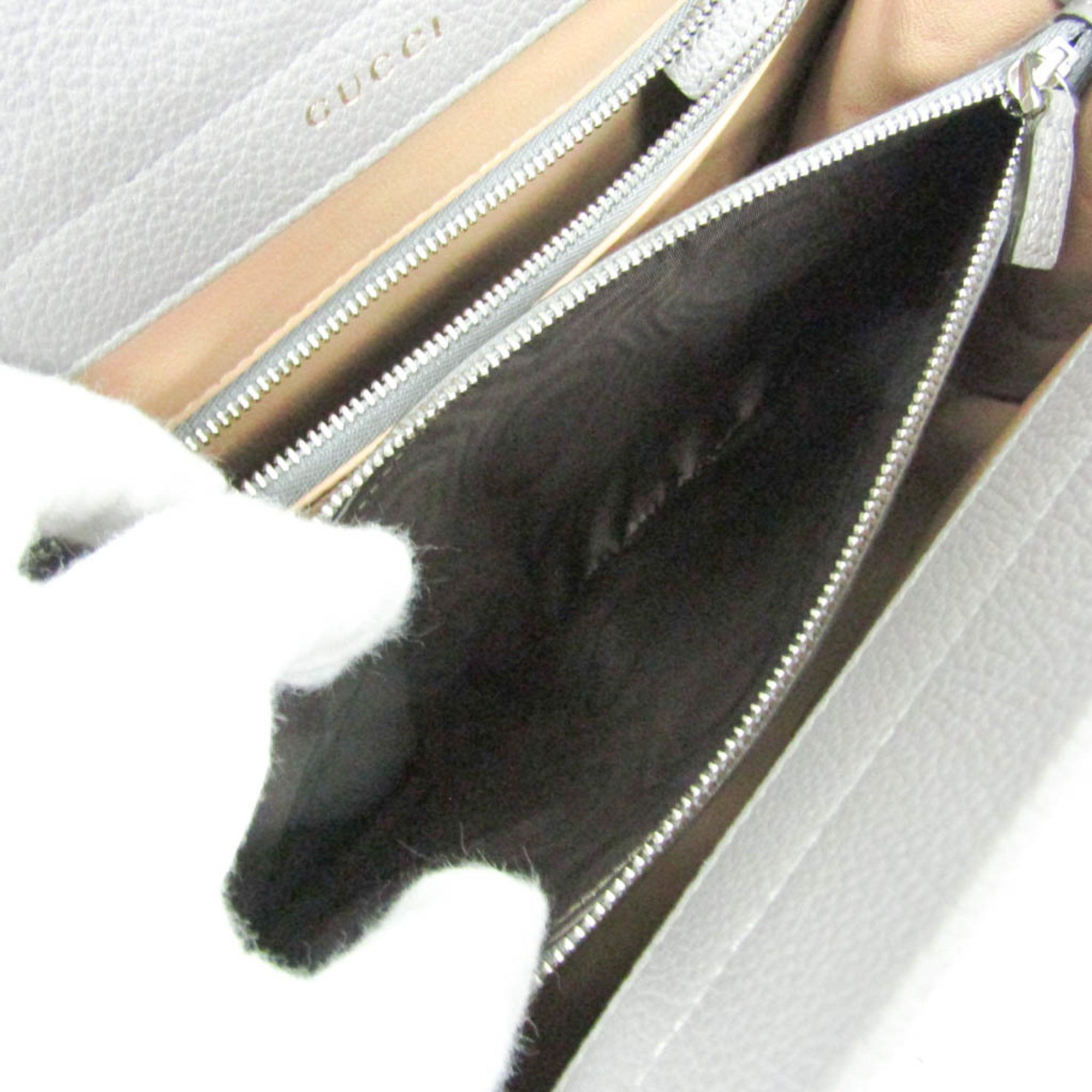 Gucci Zumi Top Handle Leather Gray Leather Handbag (Pre-Owned)