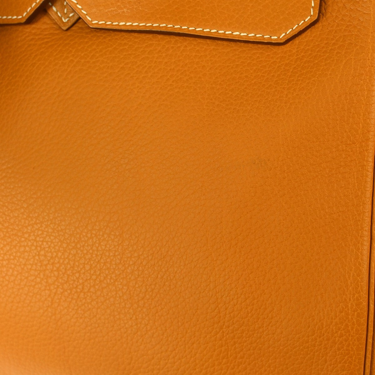 Hermes Birkin Orange Fjord With Palladium Hardware Brown Leather Handbag (Pre-Owned)