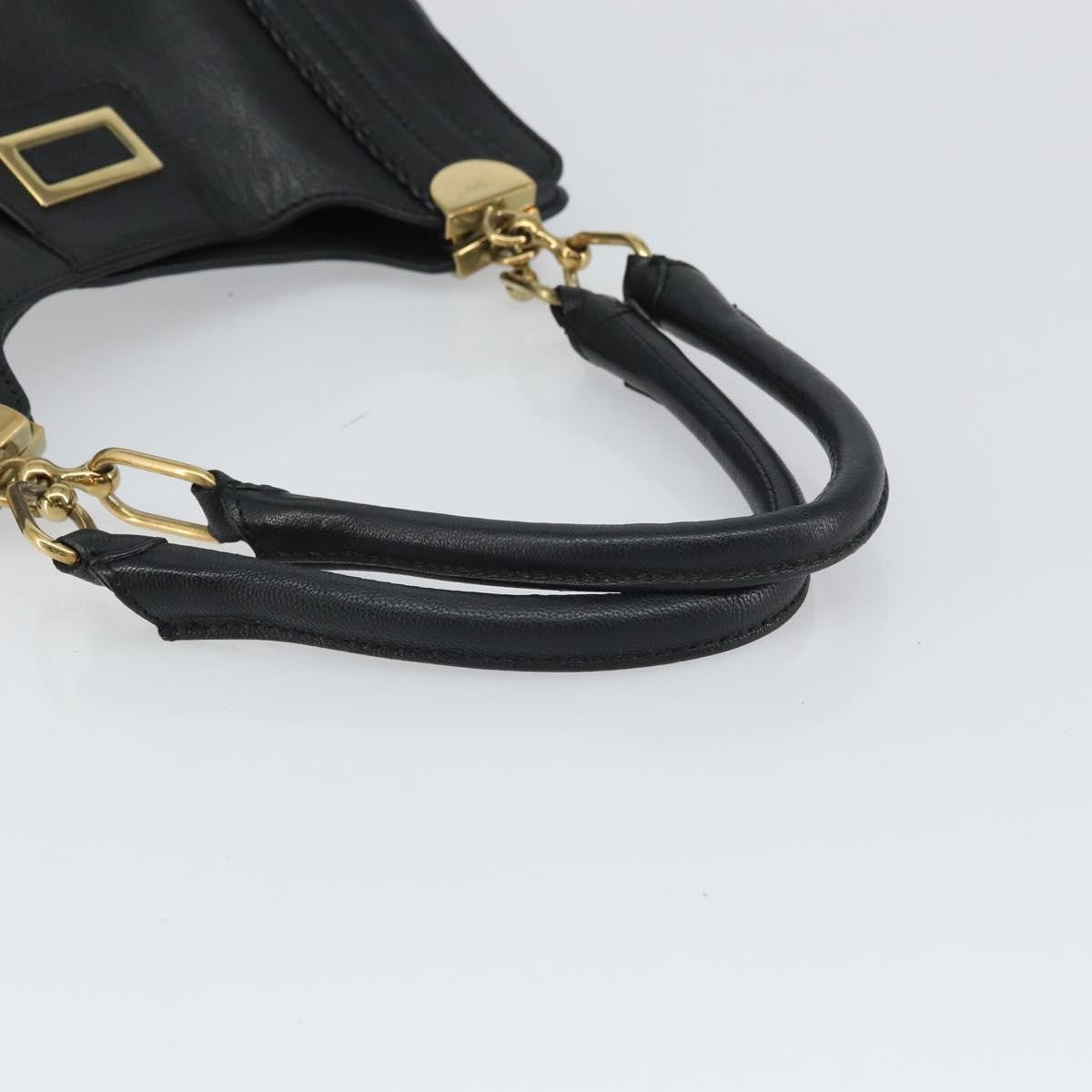 Chloe Irène Leather Black Leather Tote Bag Bag (Pre-Owned)