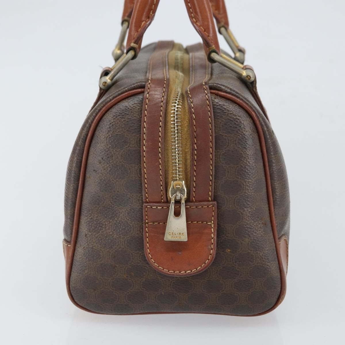 Celine Vintage Macadam Shopper Coated Canvas Brown Pvc Tote Bag Bag (Pre-Owned)