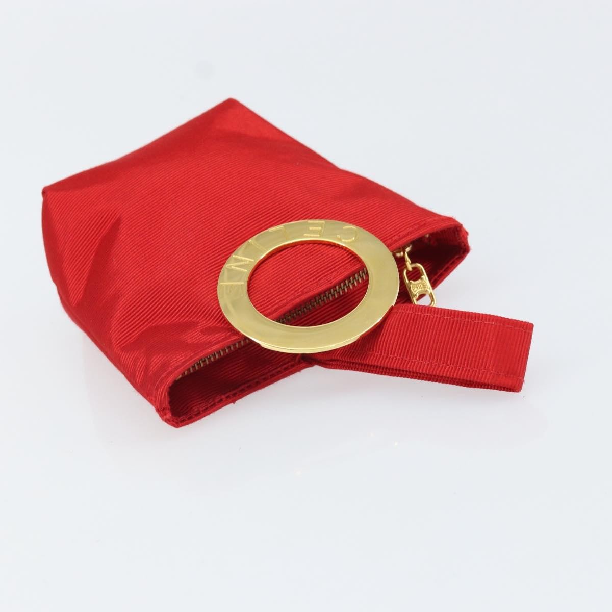 Celine Circle Logo Nylon Red Nylon Clutche & Pouche Bag (Pre-Owned)